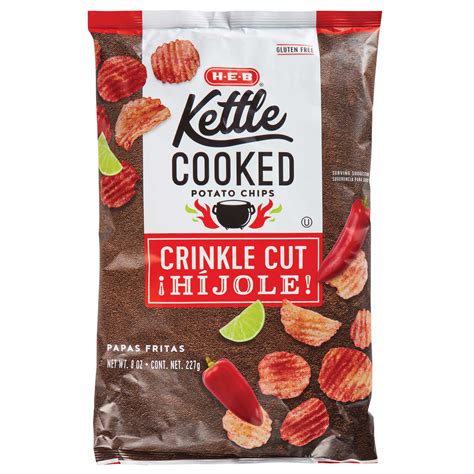 H E B Kettle Cooked Crinkle Cut Potato Chips ¡hijole Shop Chips At