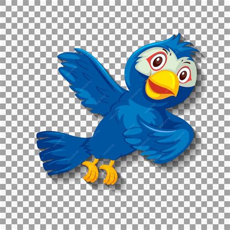 Premium Vector Cute Blue Bird Cartoon Character