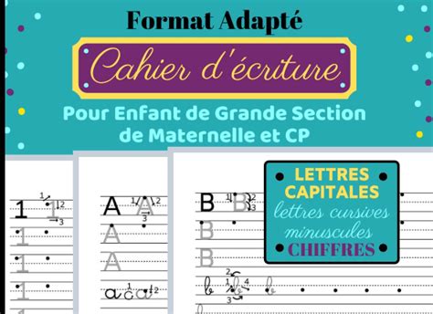 Buy Cahier Décriture Pour Enfant De Grande Section De Maternelle Et Cp