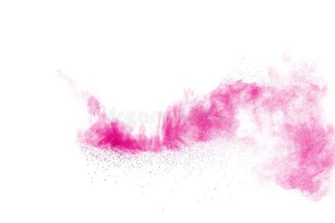 Pink Powder Explosion On White Backgroundpink Dust Splashing Stock