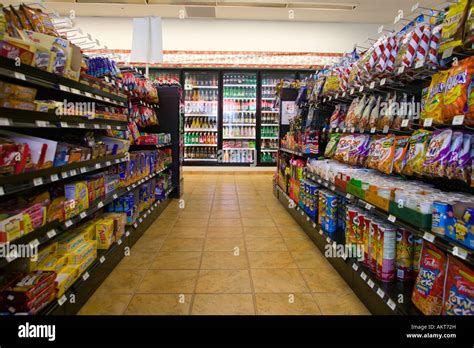 Interiors Of Convenience Store Stock Photo Alamy