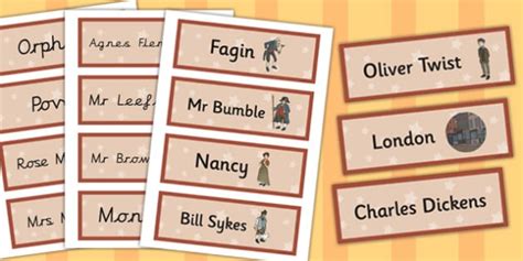 Oliver Twist Word Cards