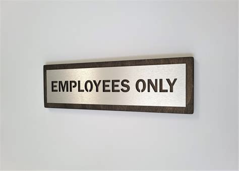 Employees Only Door Sign Metal Staff Only Sign On Wood Modern