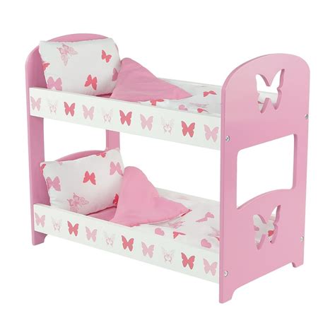 emily rose doll bed 18 inch doll bunk bed furniture with butterfly details includes bedding