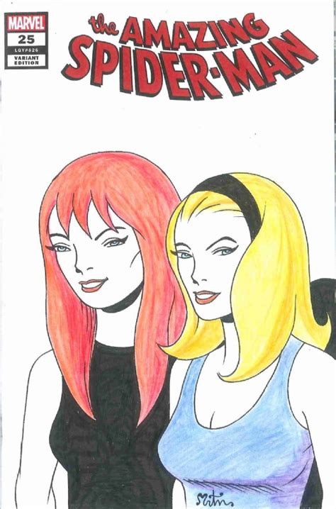 Mary Jane Watson And Gwen Stacy Sketch Cover By Miguel Ángel Martín In