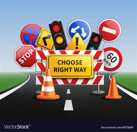 Choose Right Way Realistic Concept Royalty Free Vector Image