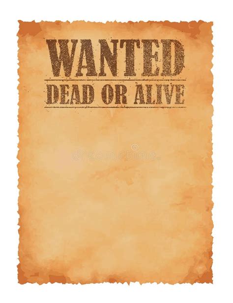 Vintage Wanted Poster Template With Old Paper Texture Background