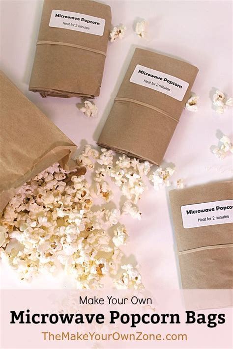 Easy Homemade Microwave Popcorn Bags Using Brown Paper Lunch Bags And