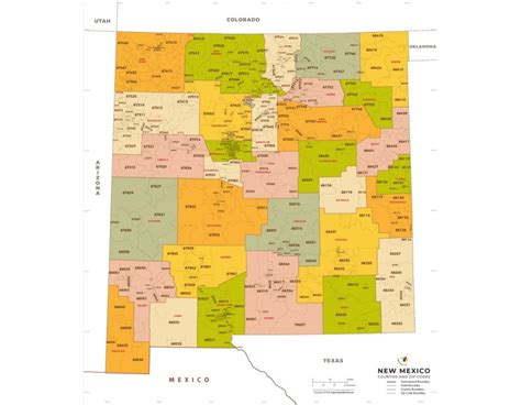 New Mexico Map Zip Codes Middle East Political Map