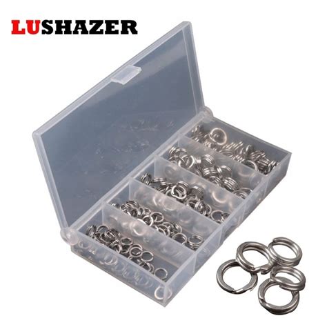 200pcs Stainless Steel Split Ring Assorted Fishing Tackle Fishing Rings