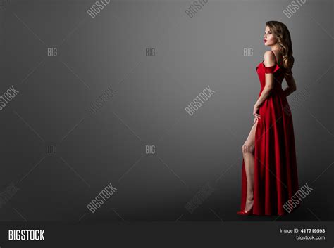 Fashion Woman Long Red Image Photo Free Trial Bigstock