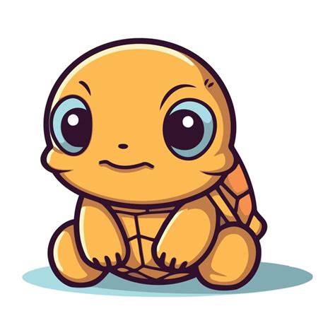 Premium Vector Cute Baby Turtle Cartoon Vector Illustration Isolated