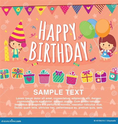 Birthday Kids Layout Design Stock Vector Image 45186316