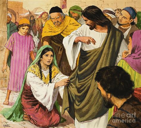 The Amazing Love Of Jesus The Woman In The Crowd Painting By Clive Uptton Fine Art America