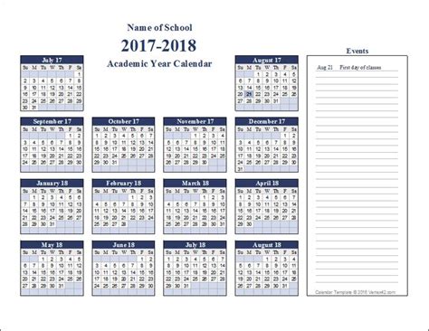 Download Free Academic Calendar Templates That You Can Edit Using Excel