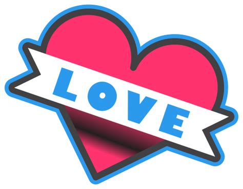 Love Sticker Heart Icon In Teenage Retro Sticker Set