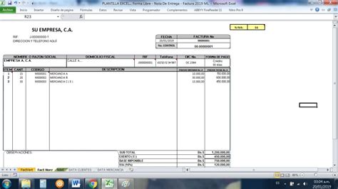Formato Factura Presupuesto Y Nota De Entrega En Excel Bs 12000000