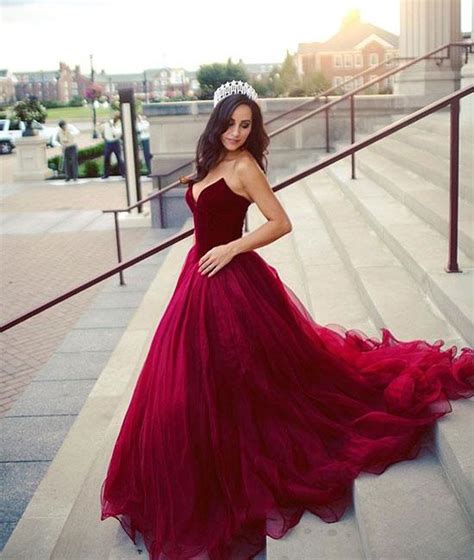 sweetheart tulle burgundy long prom dress sassymyprom