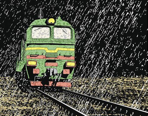 Best Train Tracks Night Illustrations Royalty Free Vector
