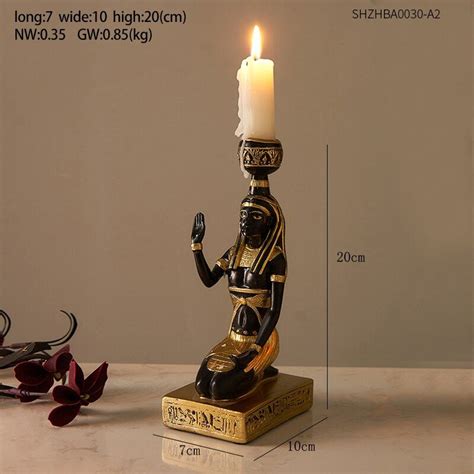Ancient Egyptian Candle Holders Desktop Gold Candlestick Figurines