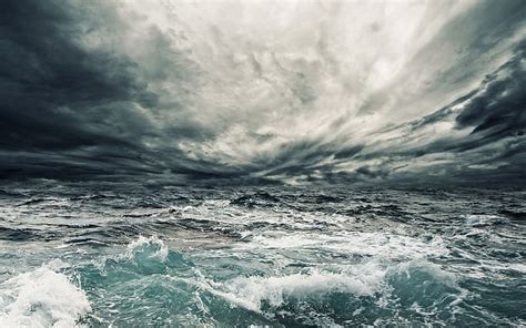 Hd Wallpaper Dark Stormy Sea Water Nature And Landscapes Wallpaper
