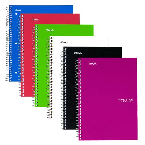 Mead Five Star Spiral Notebook 2 Subject 6 X 95 100