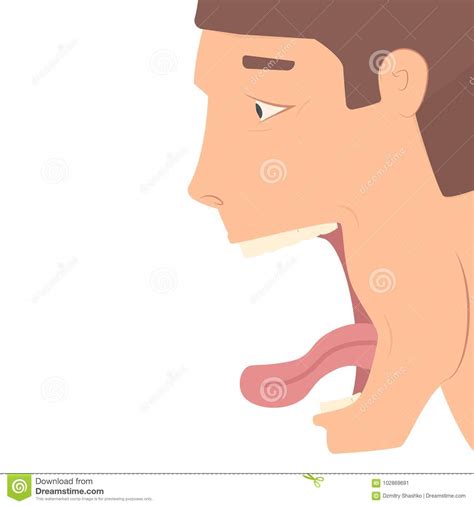 Open mouth profile stock vector. Illustration of isolated - 102869691