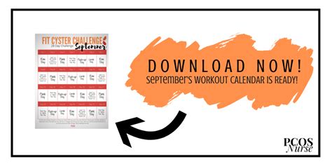 Pcos Workout Calendar September Fitness Challenge For Pcos