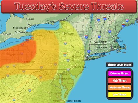 Northeast Weather Action Updated Tuesday Wednesday Severe Threats
