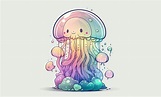 Cute Jellyfish Kawaii Clipart Graphic by Poster Boutique · Creative Fabrica
