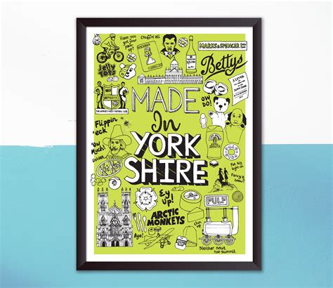 Yorkshire Art Print Hand Illustrated Poster Yorkshire Etsy In 2020