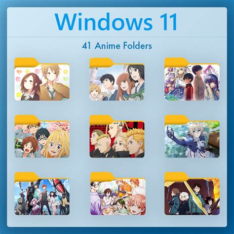 Free 41 Window 11 Style Anime Folder Icon Batch 1 By Ahyabai On Deviantart