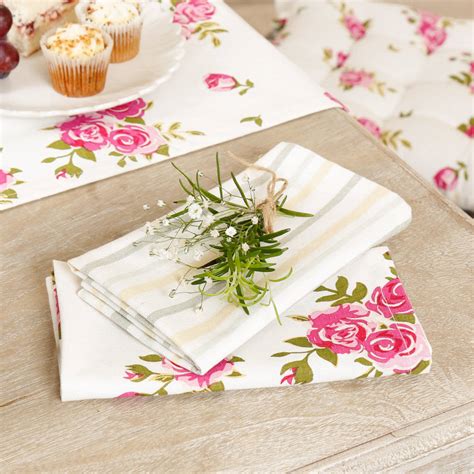 Luxury Rose Vintage Linen Napkins By Dibor Notonthehighstreet Com