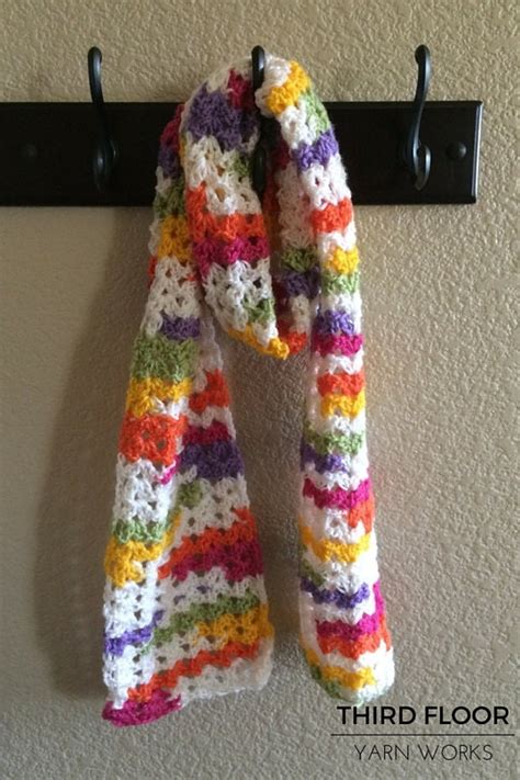 Scarf Crochet Fashion Mardi Gras Shells By Thirdflooryarnworks