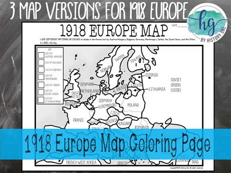 World War I Map Activity 1914 And 1918 Europe Maps By History Gal