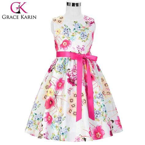 Grace Karin Floral Print Flower Girl Dresses 2018 New Arrival