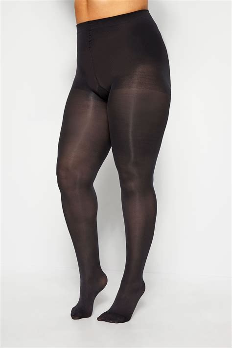 Black 80 Denier Tummy Shaping Tights Yours Clothing