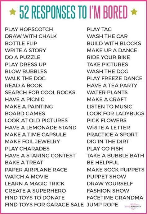 52 Responses To Im Bored Bored Kids What To Do When Bored Kids