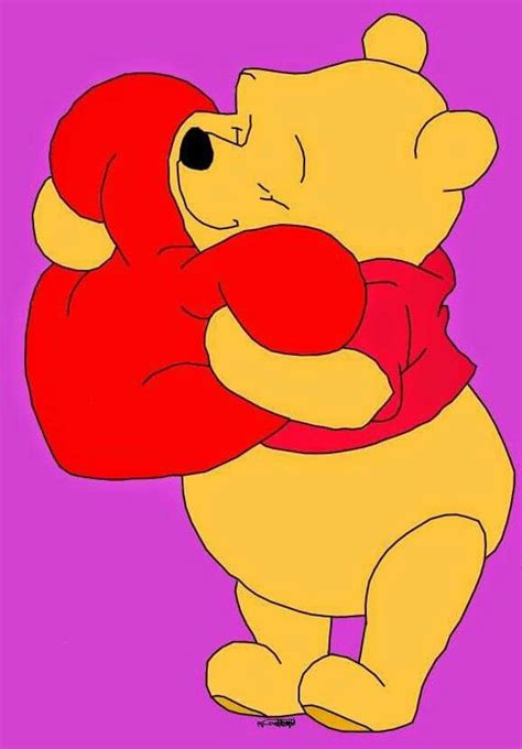 Pooh Bear Hugging A Heart Pillow Colorful Winnie The Pooh Pictures