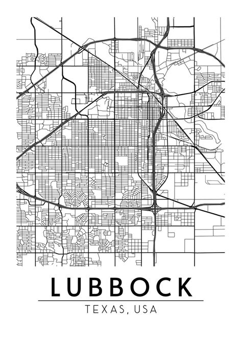 Lubbock Texas Tx Usa Map Poster By Neo Design Displate
