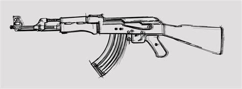 Ak 47 Sketch For Character By Froznation On Deviantart