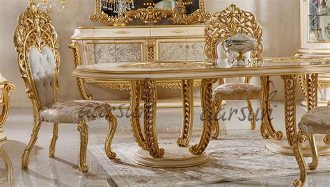 Best Quality Handmade Golden Dining Furniture Royal 0005