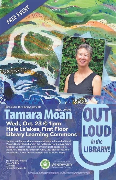 Windward Local Artist And Author Tamara Moan At Out Loud In The