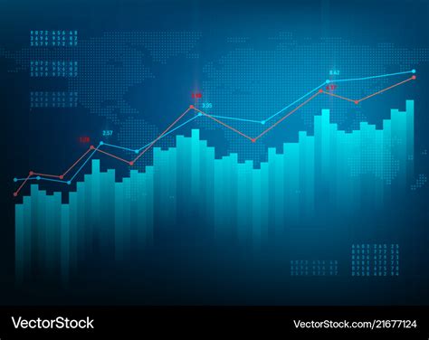 Finance Chart Stock Graph Market Growth Business Vector Image