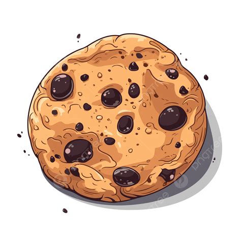 Chocolate Chip Cookie Clipart Cartoon Drawn Cookie With Cookies With Chocolate Chips Vector