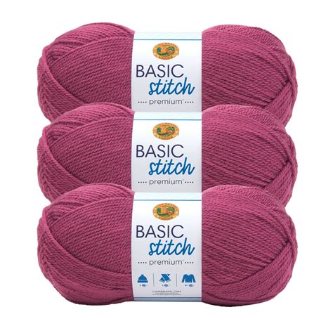 Lion Brand Yarn Basic Stitch Premium Boysenberry Premium Medium Acrylic