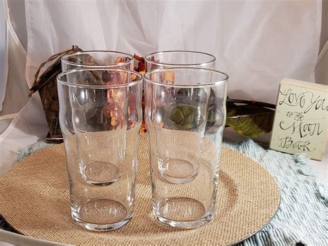 Retro Ikea Curved Drinking Glasses Set Of 4 Tumblers Etsy