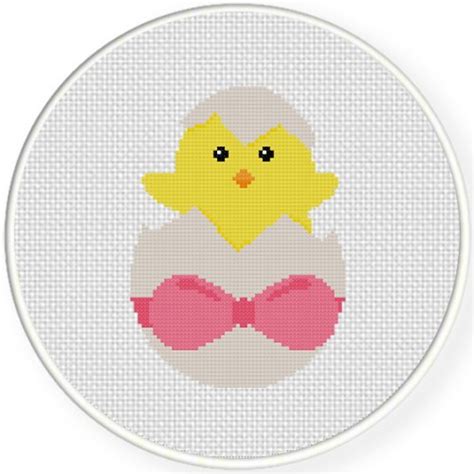 egg chick cross stitch pattern daily cross stitch