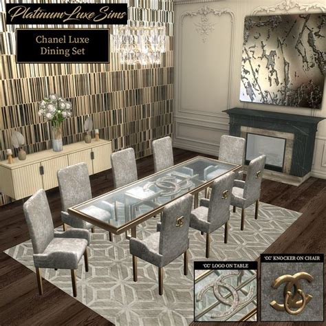Cc Luxe Dining Set Patreon Sims Sims 4 Bedroom Sims 4