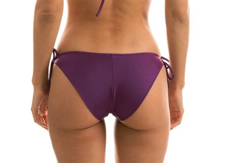 Accessorized Iridescent Purple Scrunch Bikini Bottom Bottom Viena Inv Comfort Rio De Sol